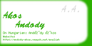 akos andody business card